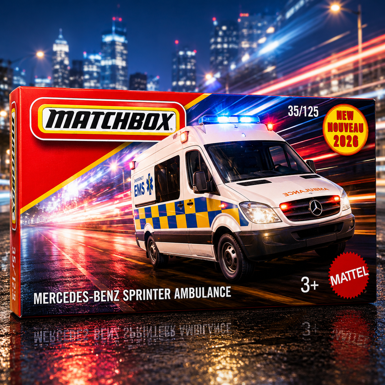 Matchbox - Mercedes-Benz Sprinter Ambulance  1:64 Scale (Box Pack)