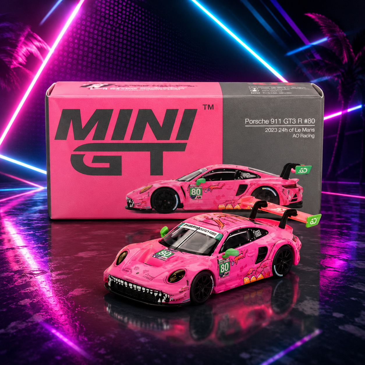 Mini GT - Porsche 911 GT3 R #77 AO Racing 2024 IMSA Road America