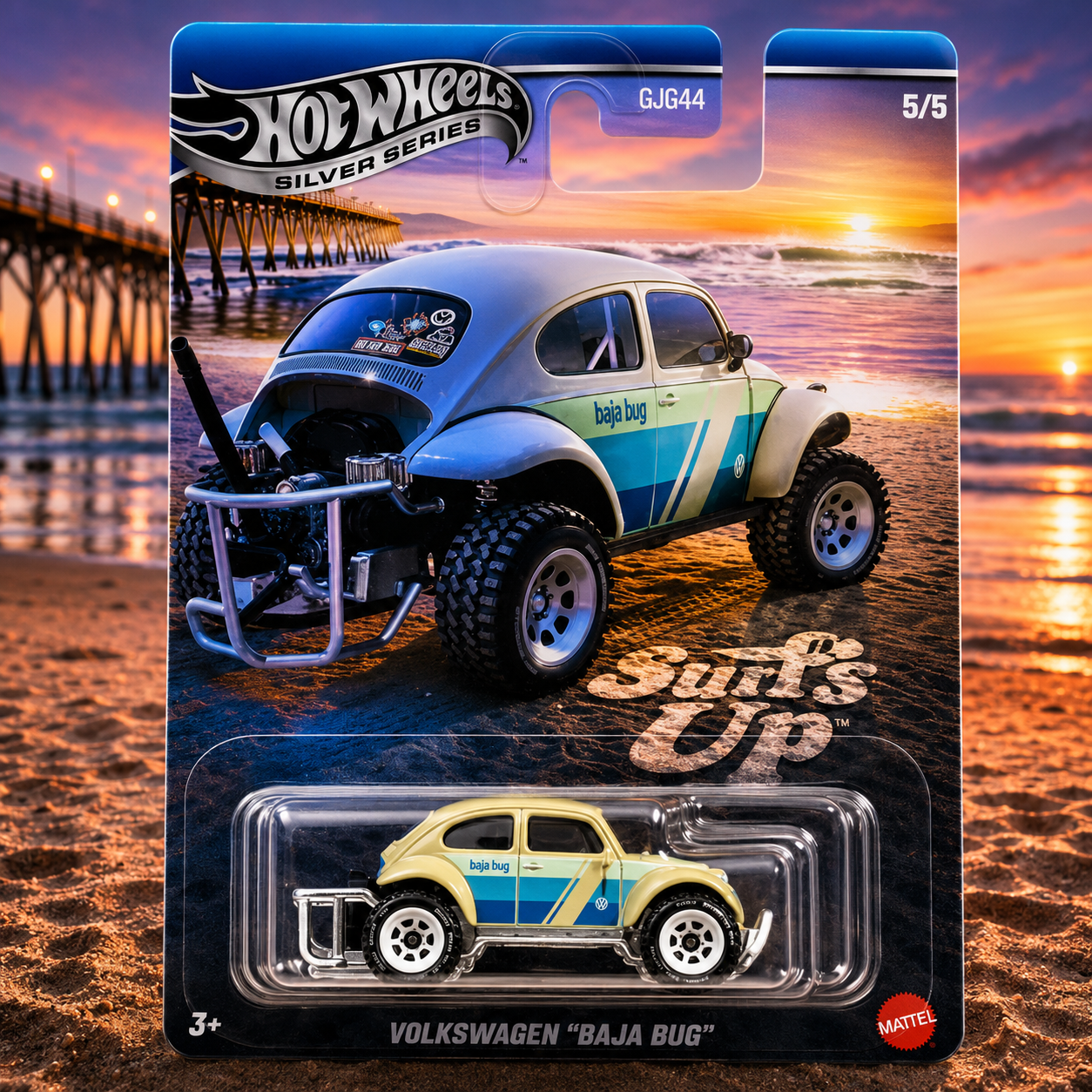 Volkswagen Baja Bug - Surf's Up Silver Series Hot Wheels