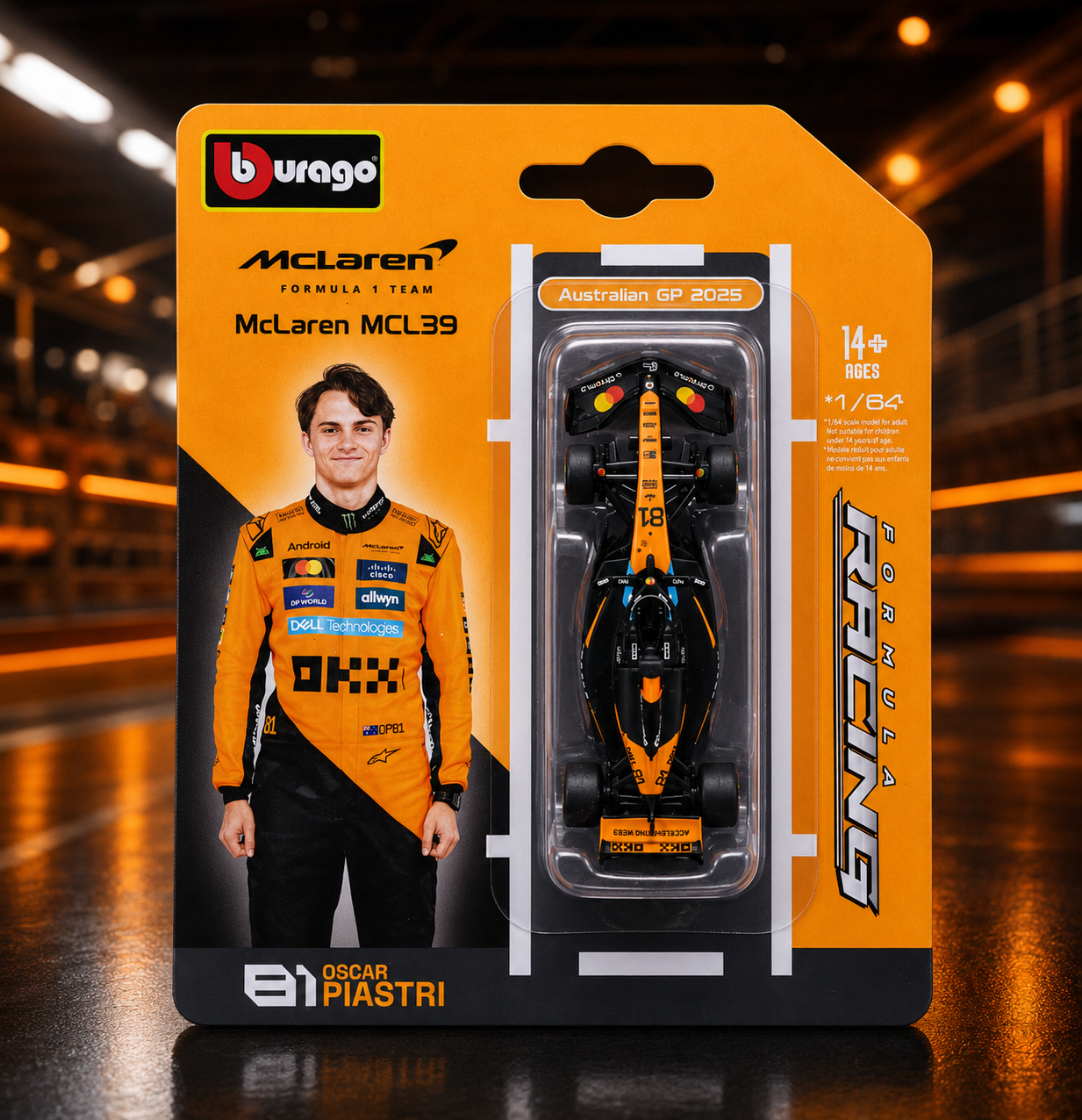 Bburago Formula 1 Mclaren Oscar Piastri 1:64 Scale