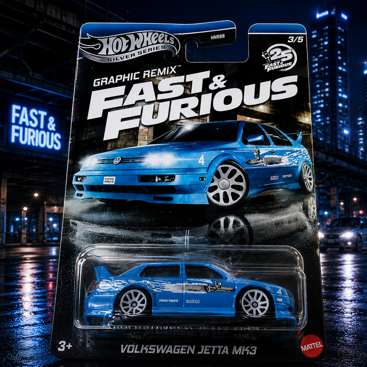 Volkswagen Jetta MK3 - Hot Wheels Fast & Furious 25th Anniversary Silver Series Graphic Remix