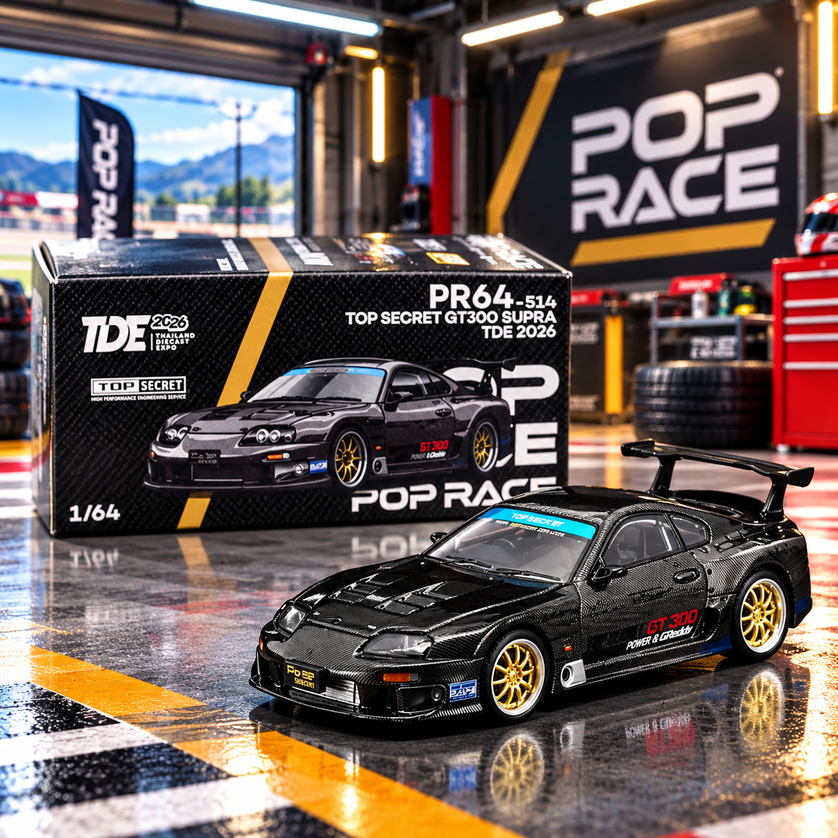 Pop Race - Top Secret GT300 Toyota Supra TDE 2026 - Thailand Diecast Expo Event Edition 1:64 Diecast Model