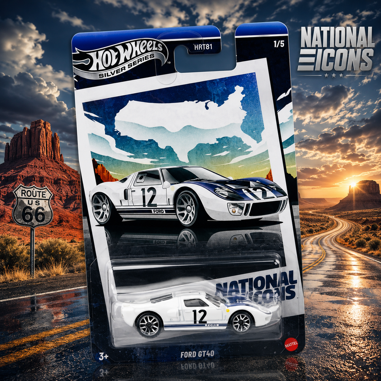 Ford GT40 National Icons - Hot Wheels Silver Series