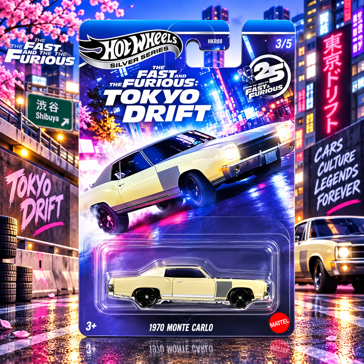 1970 Monte Carlo - Hot Wheels Fast & Furious 25th Anniversary Silver Series Tokyo Drift