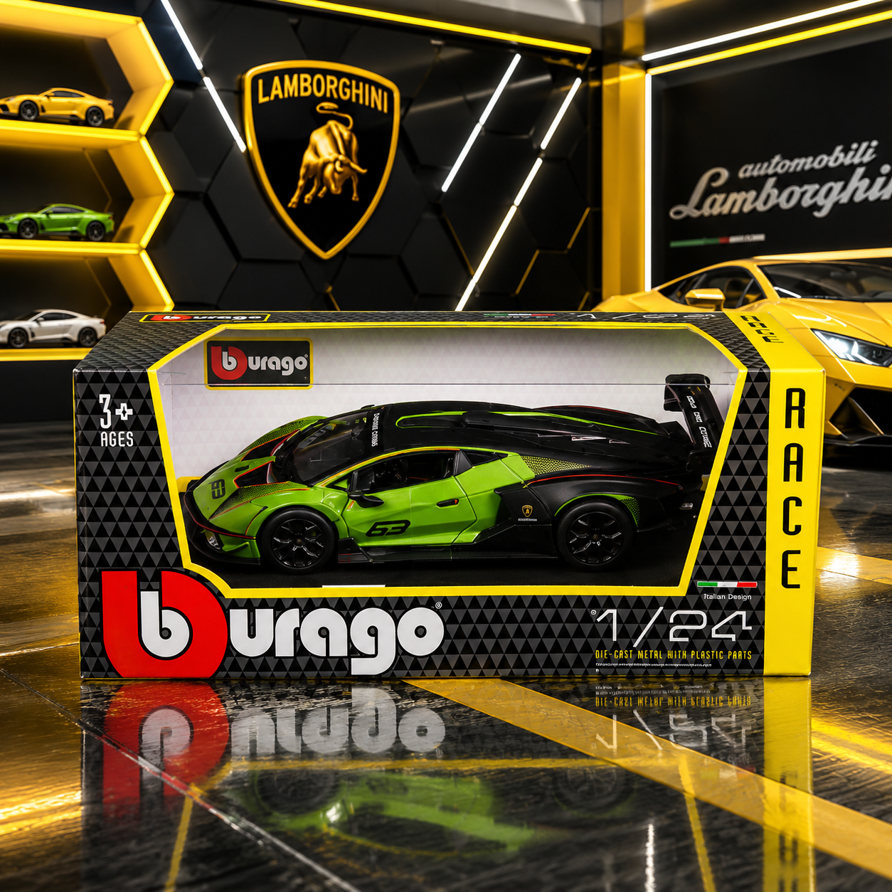 Bburago Lamborghini Essenza SCV12 Green 1:24 Scale