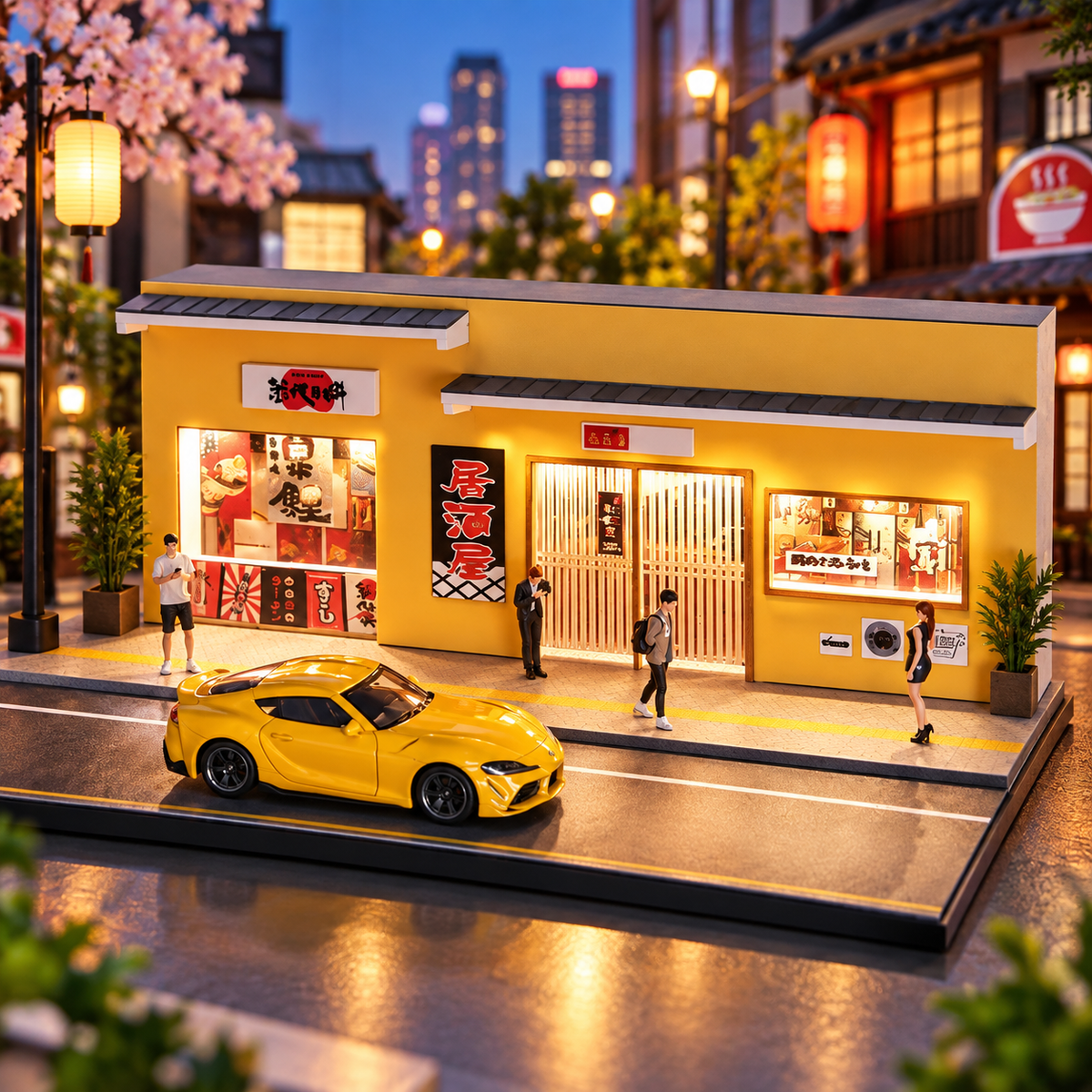 1:64 Resturant Parking Scene Diorama