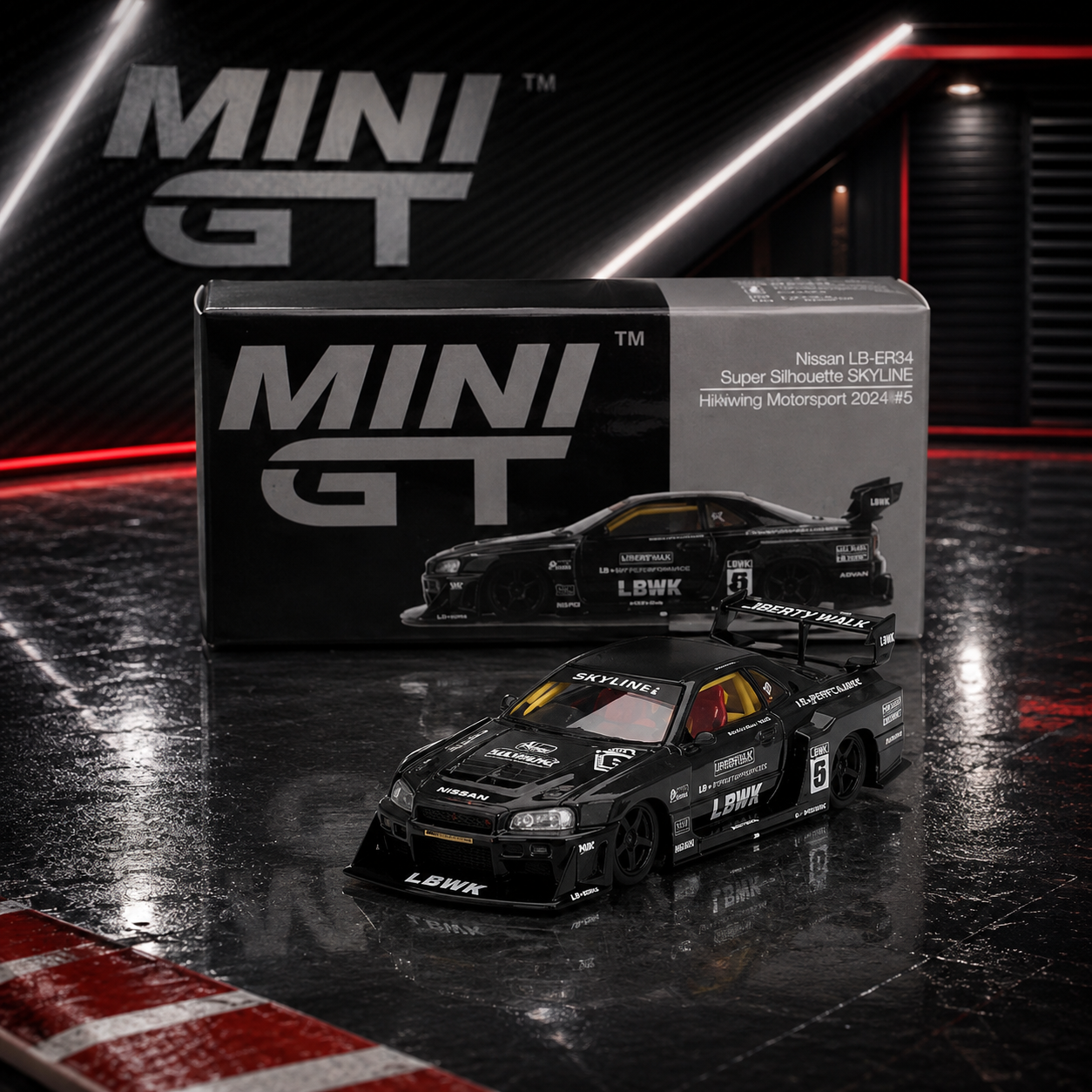 Mini GT - Nissan Skyline LB-ER34 Super Silhouette Black - 844