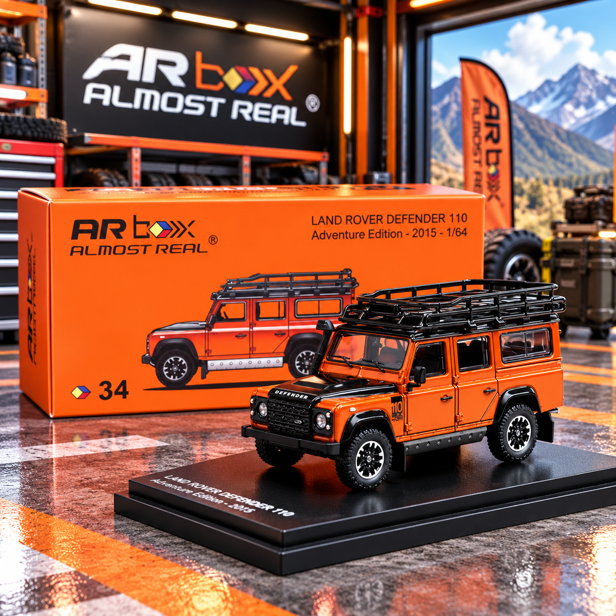 Almost Real - Land Rover Defender 110 Adventure Edition 2015 - AR Box 1:64 Diecast Model