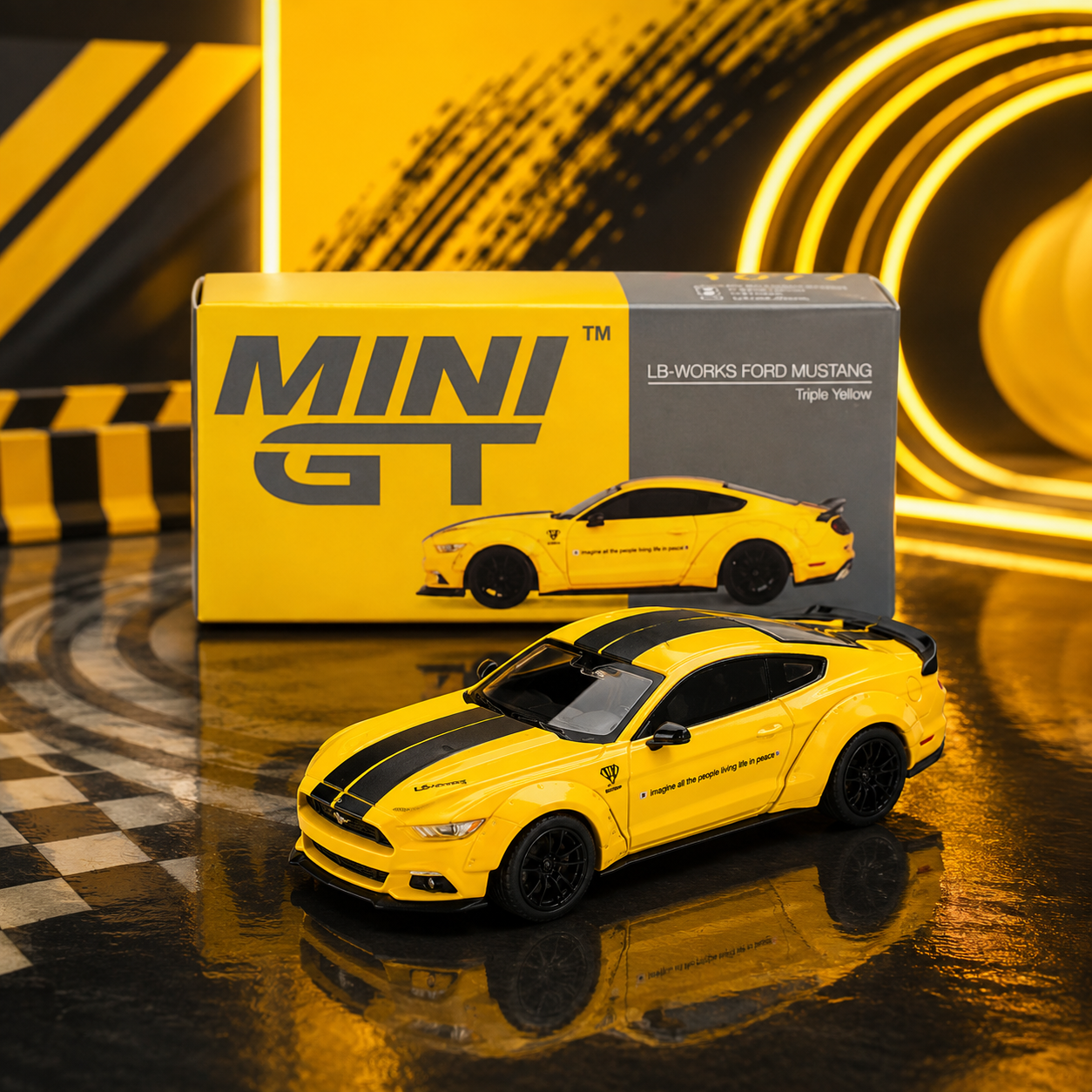 Mini GT - LB Works Ford Mustang Triple Yellow