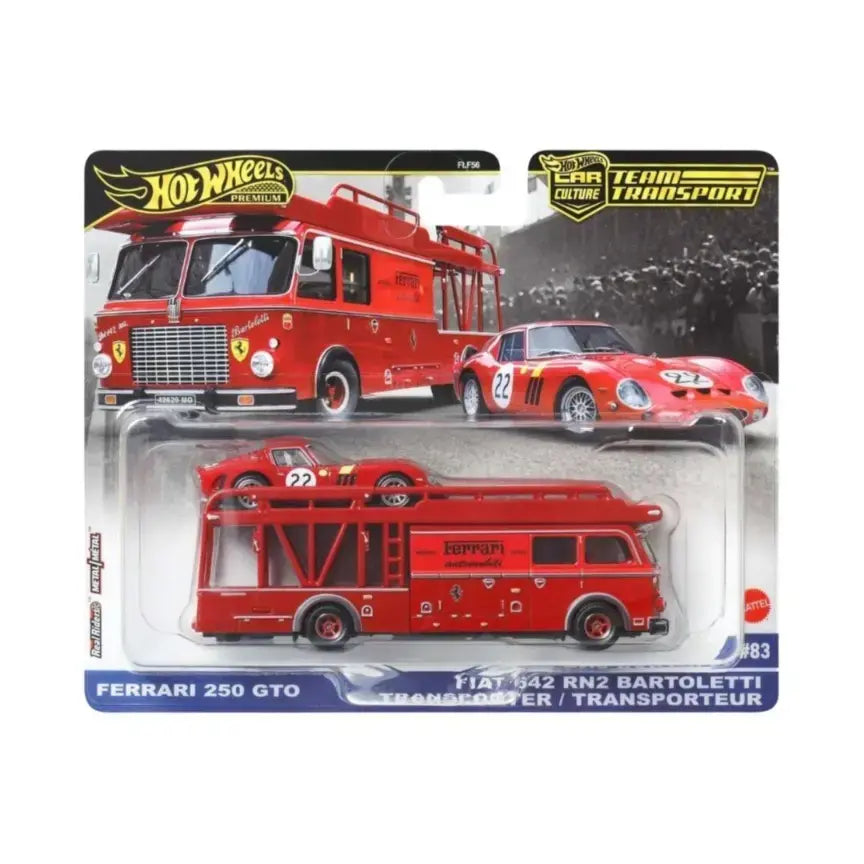 Ferrari 250 Gto and Fiat 642 Rn2 Bartoletti Transporter - Hot Wheels Team Transport