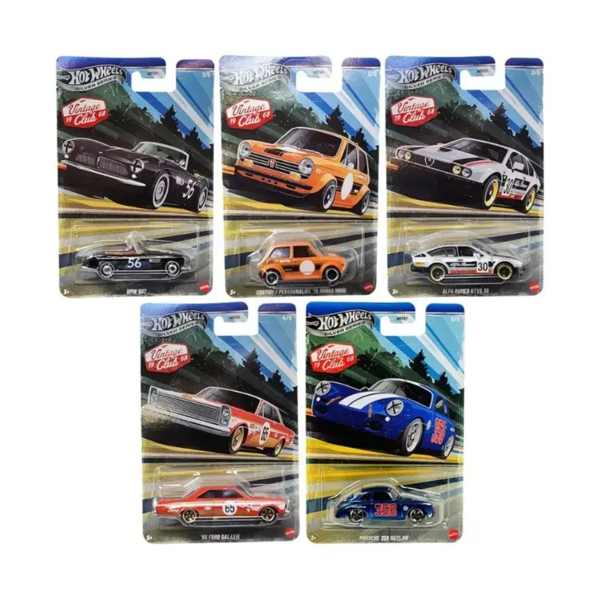 Hot Wheels Silver Series - Vintage Club 1968 Set of 5 Cars