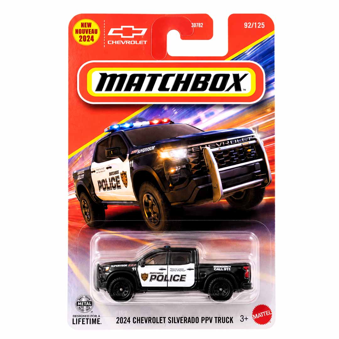 Matchbox - 2024 Chevrolet Silverado PPV Truck Police Die-Cast Model Car |