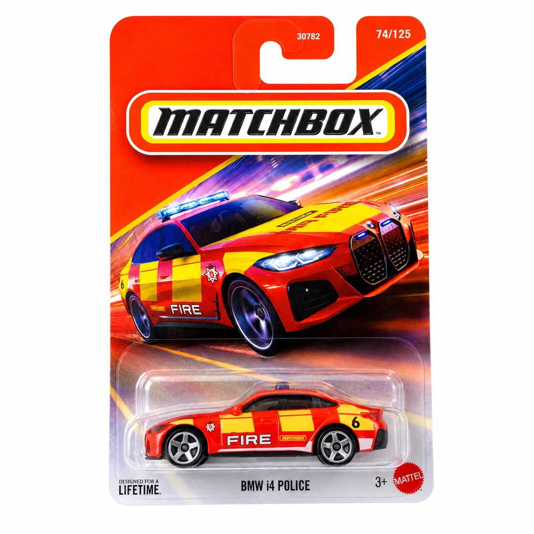 Matchbox - Matchbox 1-64 BMW i4 Fire Rescue Vehicle Die-Cast Model Car