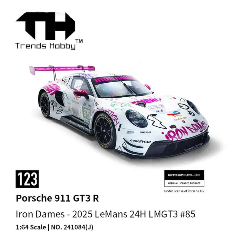 Trends Hobby - Porsche 911 GT3 R Iron Dames #85 – 2025 Le Mans 24H LMGT3 1:64 Diecast