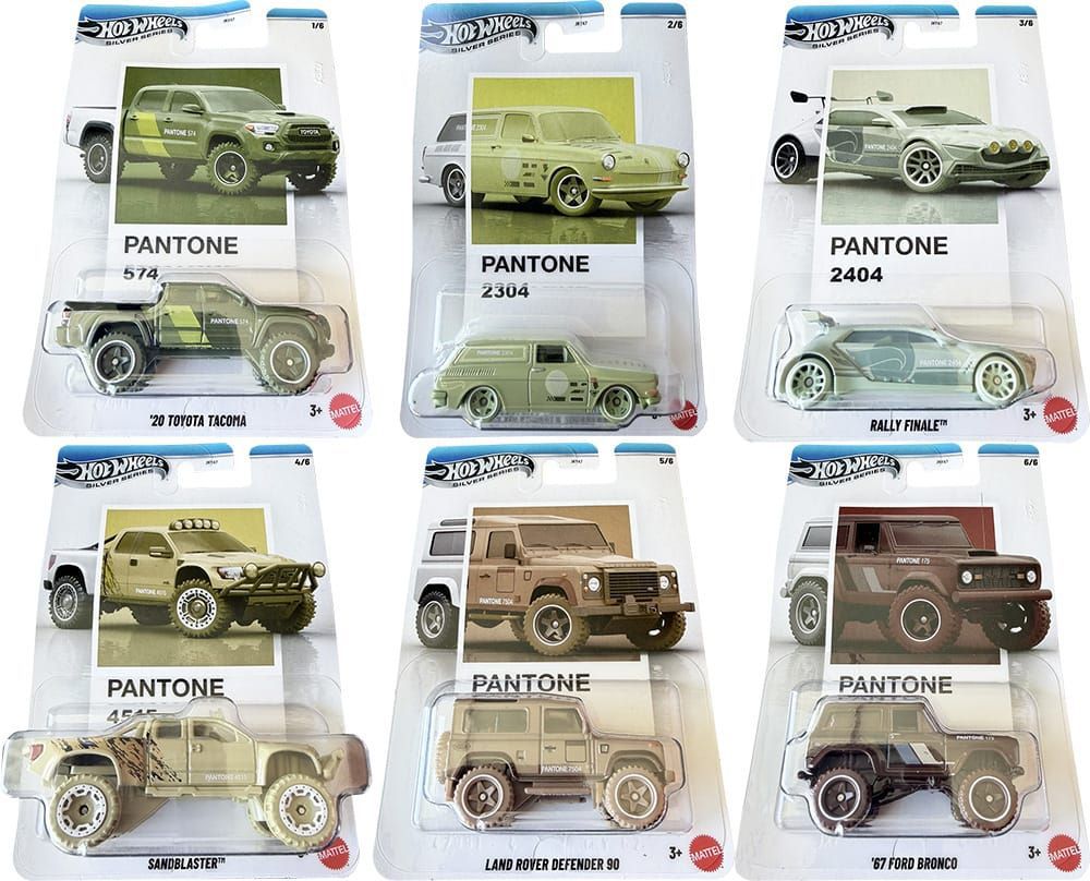 Hot Wheels Silver Series- Pantone 2026 Mix 2 - Set of 6 Cars