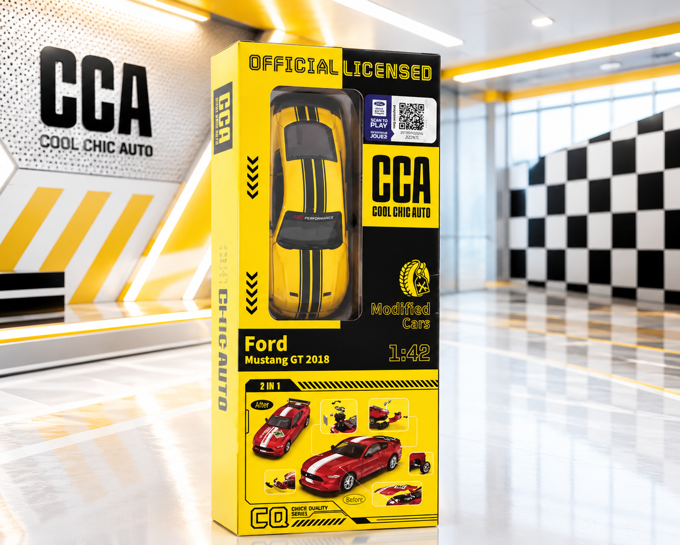 CCA Ford Mustang GT 2018 Car Tuning 1:42 Scale - Choice Quality Series