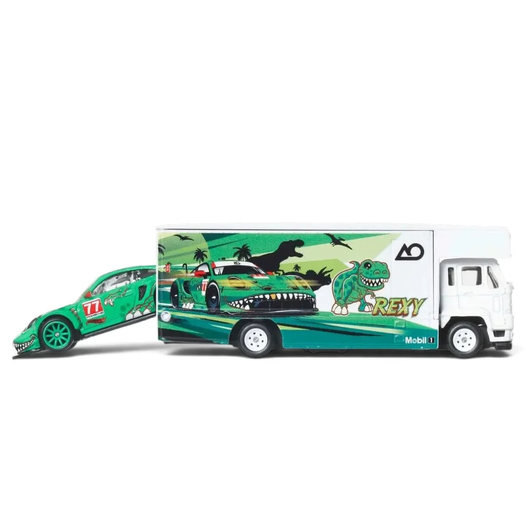 Porsche 911 GT3 R (992) AO Racing Rexy & Fleet Flyer- Hot Wheels Team Transport