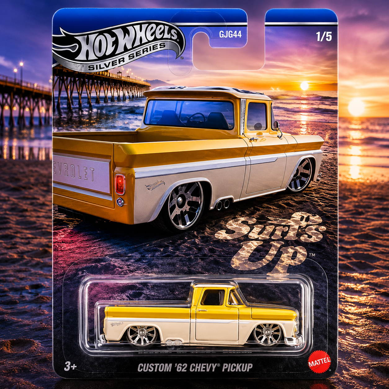 Custom 62 Chevy Pickup - Surf's Up Silver Series Hot Wheels
