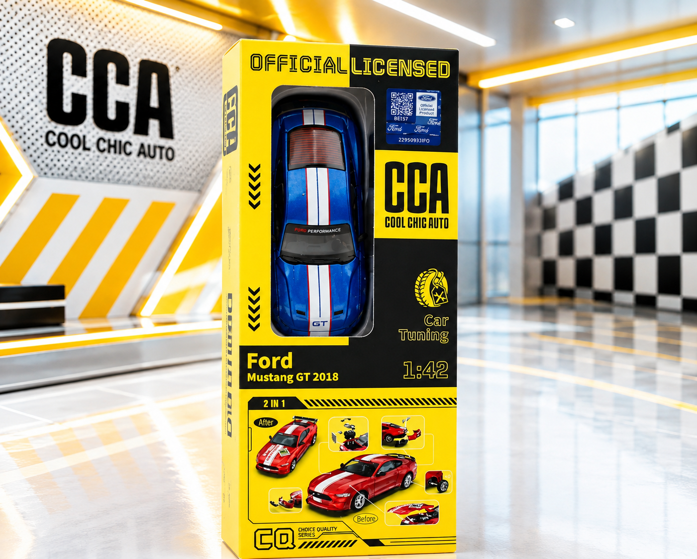 CCA Ford Mustang GT 2018 Car Tuning 1:42 Scale - Choice Quality Series