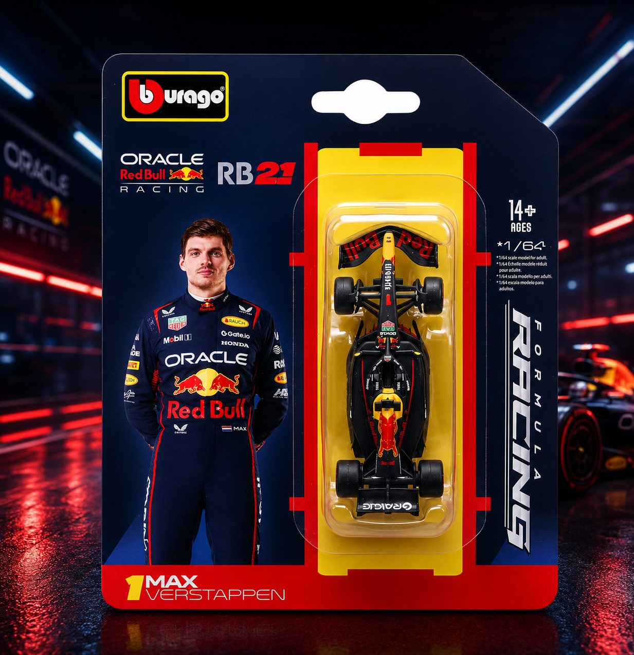 Bburago Oracle Redbull 2025 Formula 1 Max Verstappen 1:64 Scale
