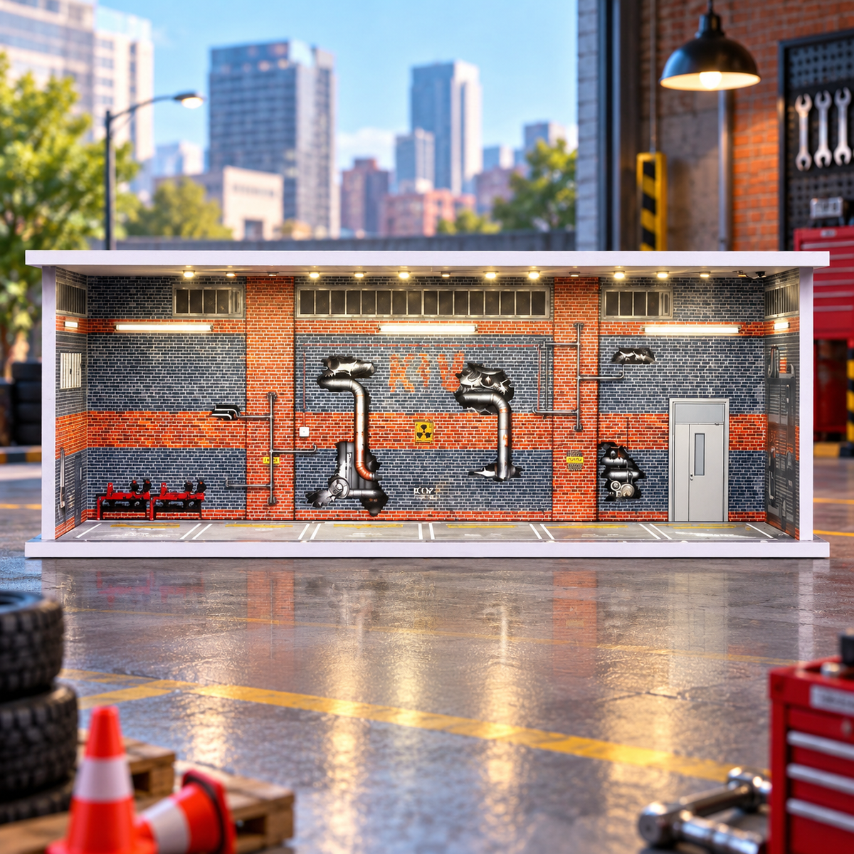1:64 Scale Garage Scene Diorama - Abandoned Factory