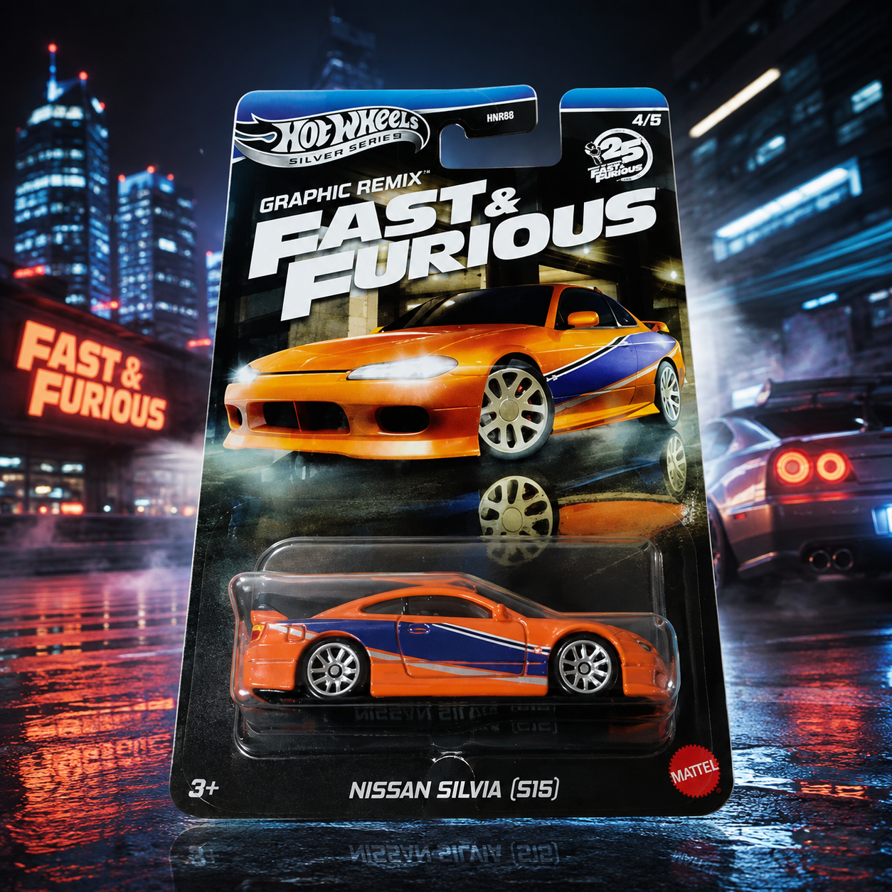 Nissan Silvia S15 - Hot Wheels Fast & Furious 25th Anniversary Silver Series Graphic Remix