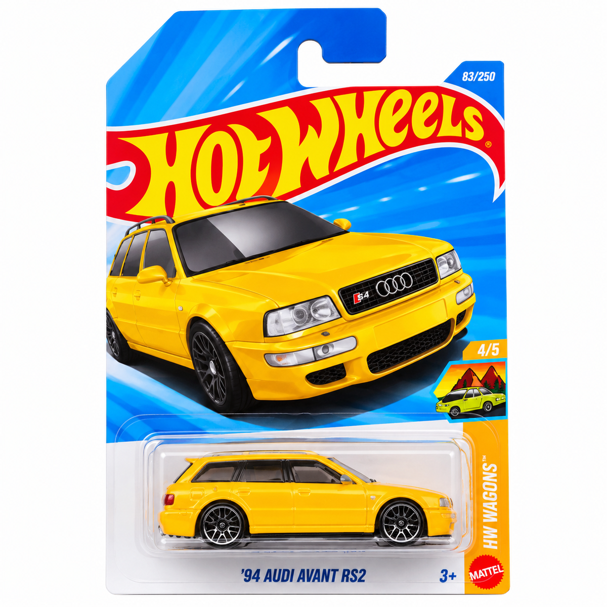 94 Audi Avant RS2 Yellow - Hot Wheels - Q Case
