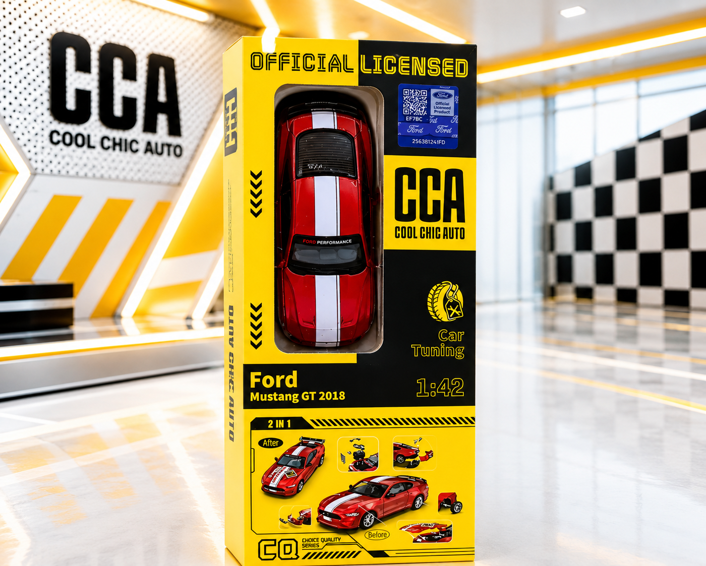 CCA Ford Mustang GT 2018 Car Tuning 1:42 Scale - Choice Quality Series